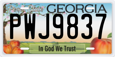 GA license plate PWJ9837
