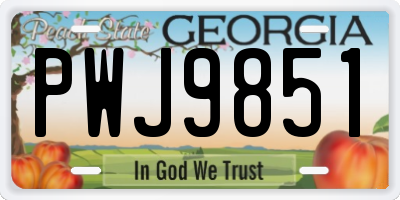 GA license plate PWJ9851