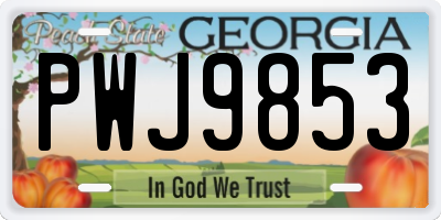 GA license plate PWJ9853