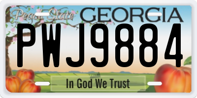 GA license plate PWJ9884