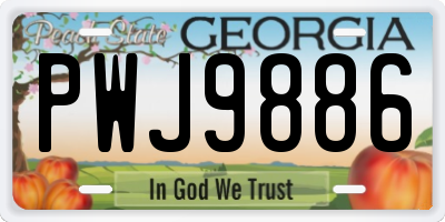 GA license plate PWJ9886