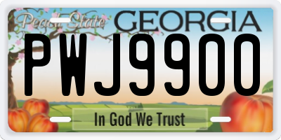 GA license plate PWJ9900