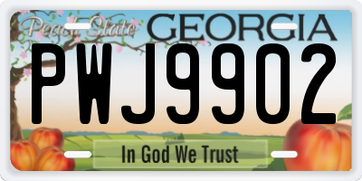 GA license plate PWJ9902