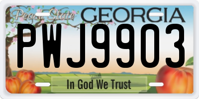 GA license plate PWJ9903