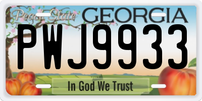 GA license plate PWJ9933