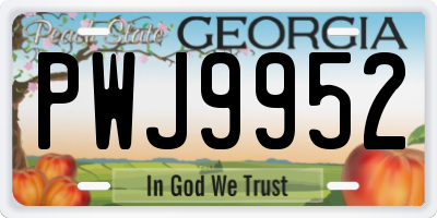 GA license plate PWJ9952