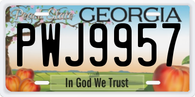 GA license plate PWJ9957