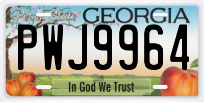 GA license plate PWJ9964