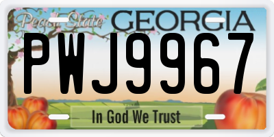 GA license plate PWJ9967