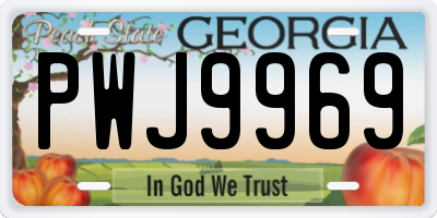 GA license plate PWJ9969