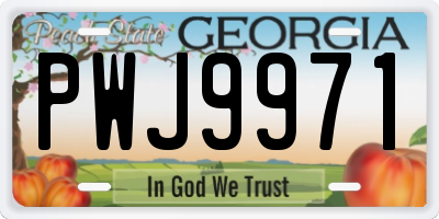 GA license plate PWJ9971