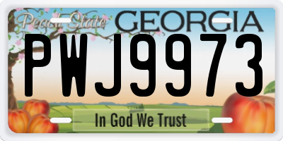 GA license plate PWJ9973