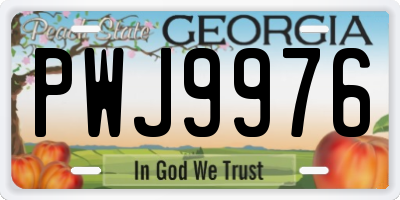 GA license plate PWJ9976