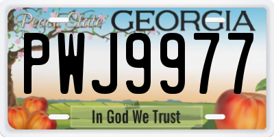 GA license plate PWJ9977