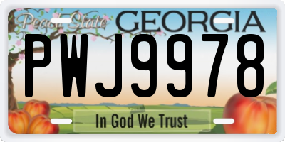 GA license plate PWJ9978