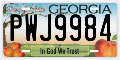 GA license plate PWJ9984