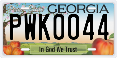 GA license plate PWK0044