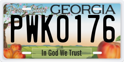 GA license plate PWK0176