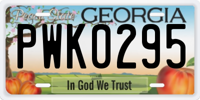 GA license plate PWK0295