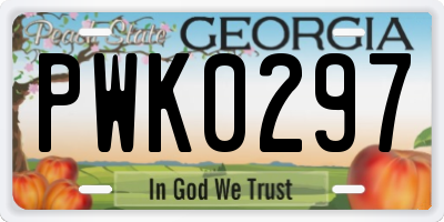 GA license plate PWK0297
