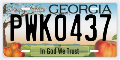 GA license plate PWK0437