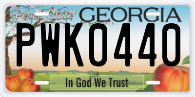 GA license plate PWK0440