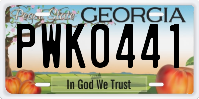 GA license plate PWK0441