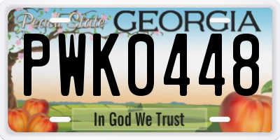 GA license plate PWK0448