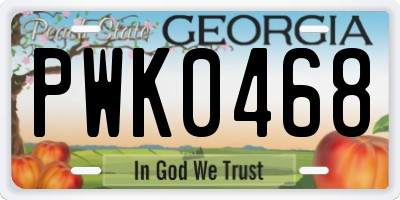 GA license plate PWK0468