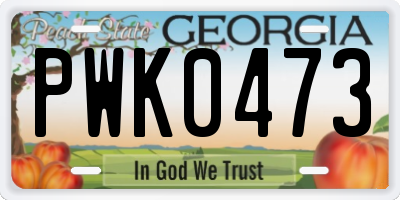 GA license plate PWK0473