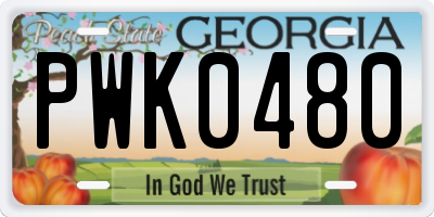 GA license plate PWK0480