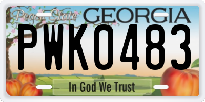 GA license plate PWK0483