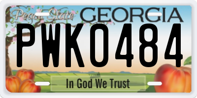 GA license plate PWK0484