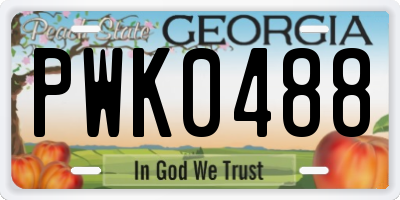 GA license plate PWK0488
