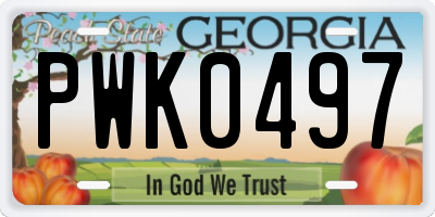 GA license plate PWK0497