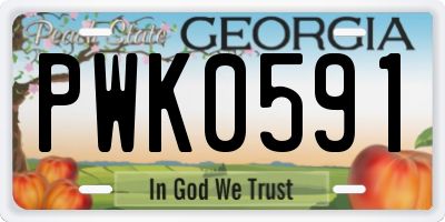 GA license plate PWK0591