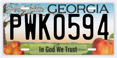 GA license plate PWK0594