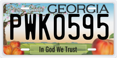 GA license plate PWK0595