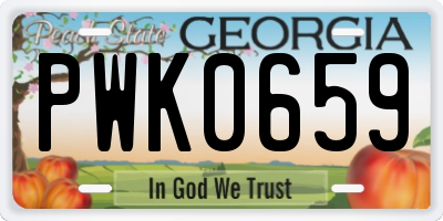 GA license plate PWK0659