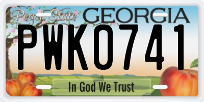 GA license plate PWK0741