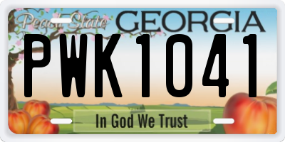 GA license plate PWK1041