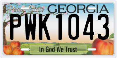 GA license plate PWK1043