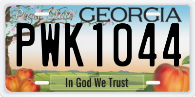 GA license plate PWK1044