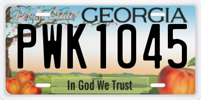 GA license plate PWK1045