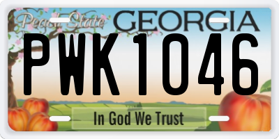 GA license plate PWK1046