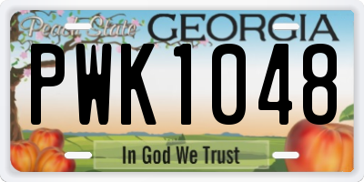GA license plate PWK1048