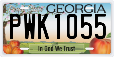 GA license plate PWK1055