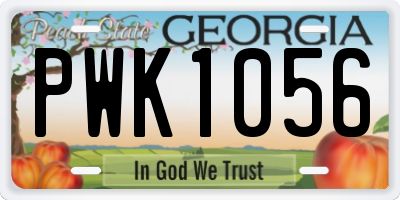 GA license plate PWK1056