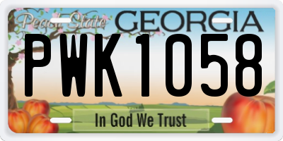 GA license plate PWK1058