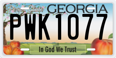GA license plate PWK1077